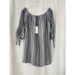 Maven West Striped Linen Loose Fit Spring Dress. Size SM